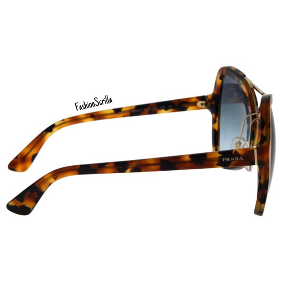 Prada Havana Tortoise Gradient Blue Lens Sunglasses - Picture 2 of 8